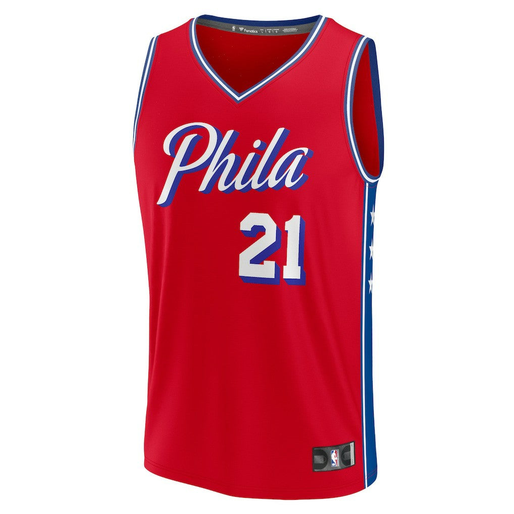 Joel Embiid Philadelphia 76ers Fast Break Replica Player Jersey Statement Edition Red