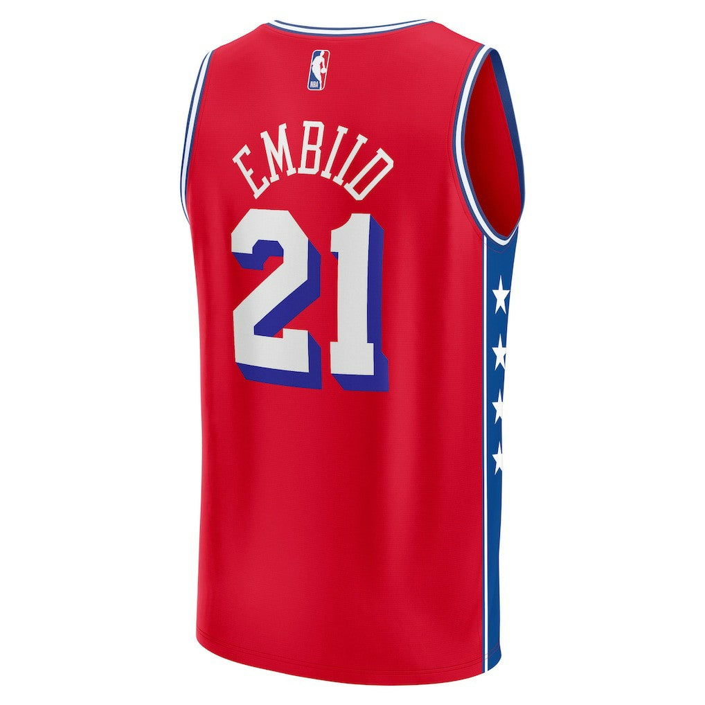 Joel Embiid Philadelphia 76ers Fast Break Replica Player Jersey Statement Edition Red
