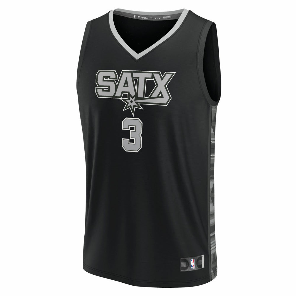 Keldon Johnson San Antonio Spurs Fast Break Replica Player Jersey Statement Edition Black