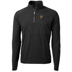 Pittsburgh Pirates Cutter & Buck Adapt Eco Knit Hybrid Recycled Quarter-Zip Pullover Jacket - Black Jackets
