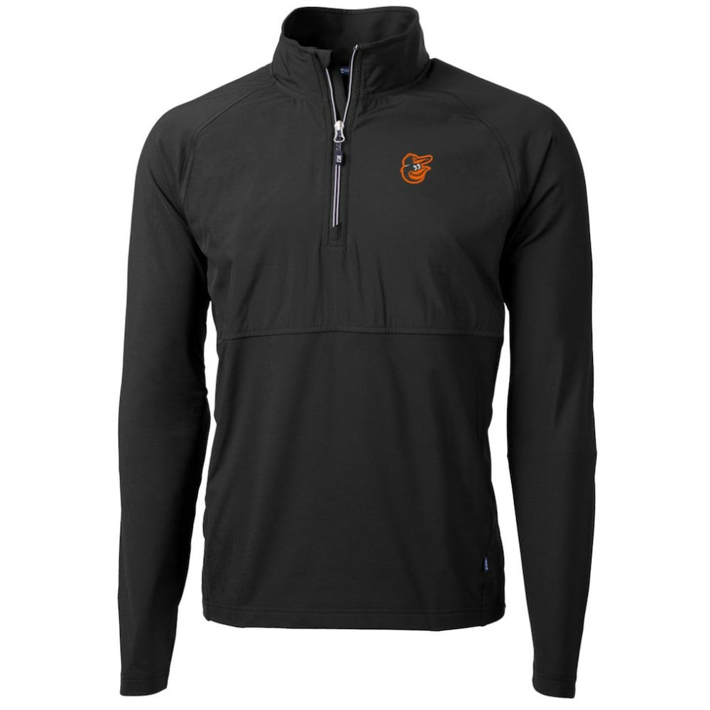 Baltimore Orioles Cutter & Buck Adapt Eco Knit Hybrid Recycled Quarter-Zip Pullover Jacket - Black Jackets