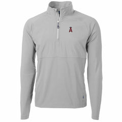Los Angeles Angels Cutter & Buck Adapt Eco Knit Hybrid Recycled Quarter-Zip Pullover Jacket - Gray Jackets