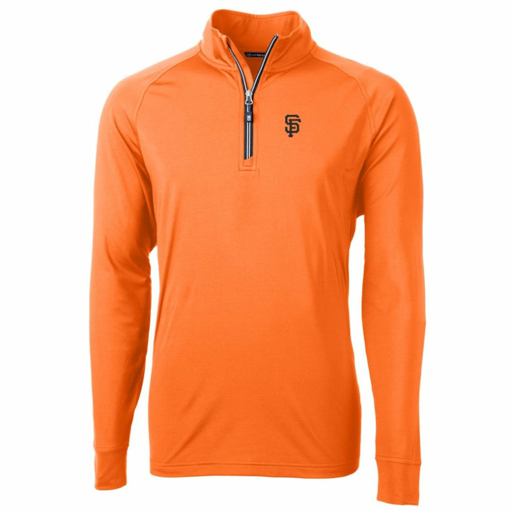 San Francisco Giants Cutter & Buck Adapt Eco Knit Stretch Recycled Quarter-Zip Pullover Jacket - Orange Jackets