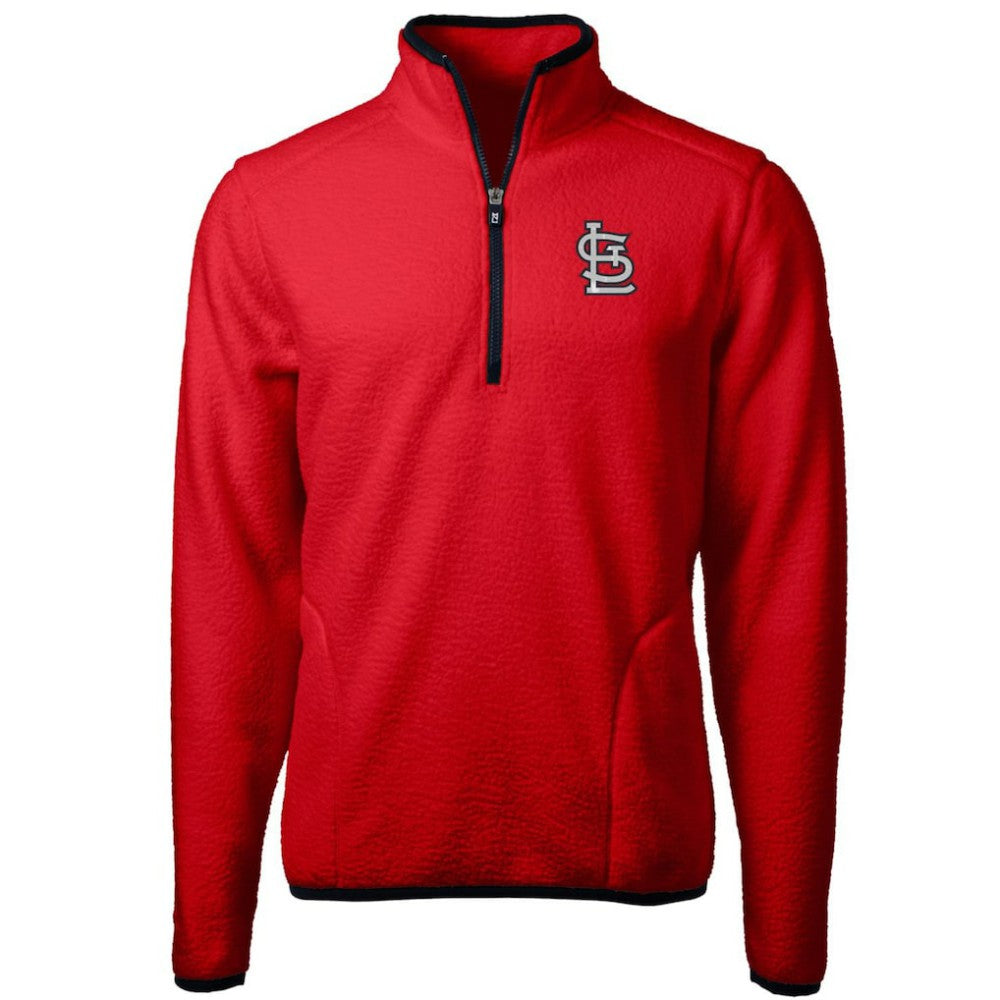 St. Louis Cardinals Cutter & Buck Cascade Eco Sherpa Fleece Quarter-Zip Pullover Jacket - Red/Navy Jackets