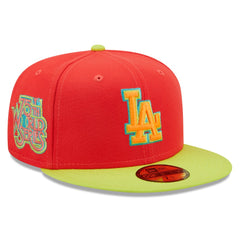 Los Angeles Dodgers New Era 1978 World Series  Lava Highlighter Combo 59FIFTY Fitted Hat - Red/Neon Green Hats
