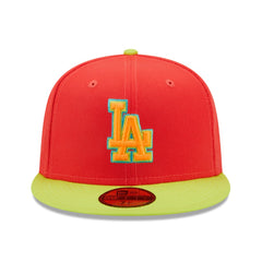 Los Angeles Dodgers New Era 1978 World Series  Lava Highlighter Combo 59FIFTY Fitted Hat - Red/Neon Green Hats