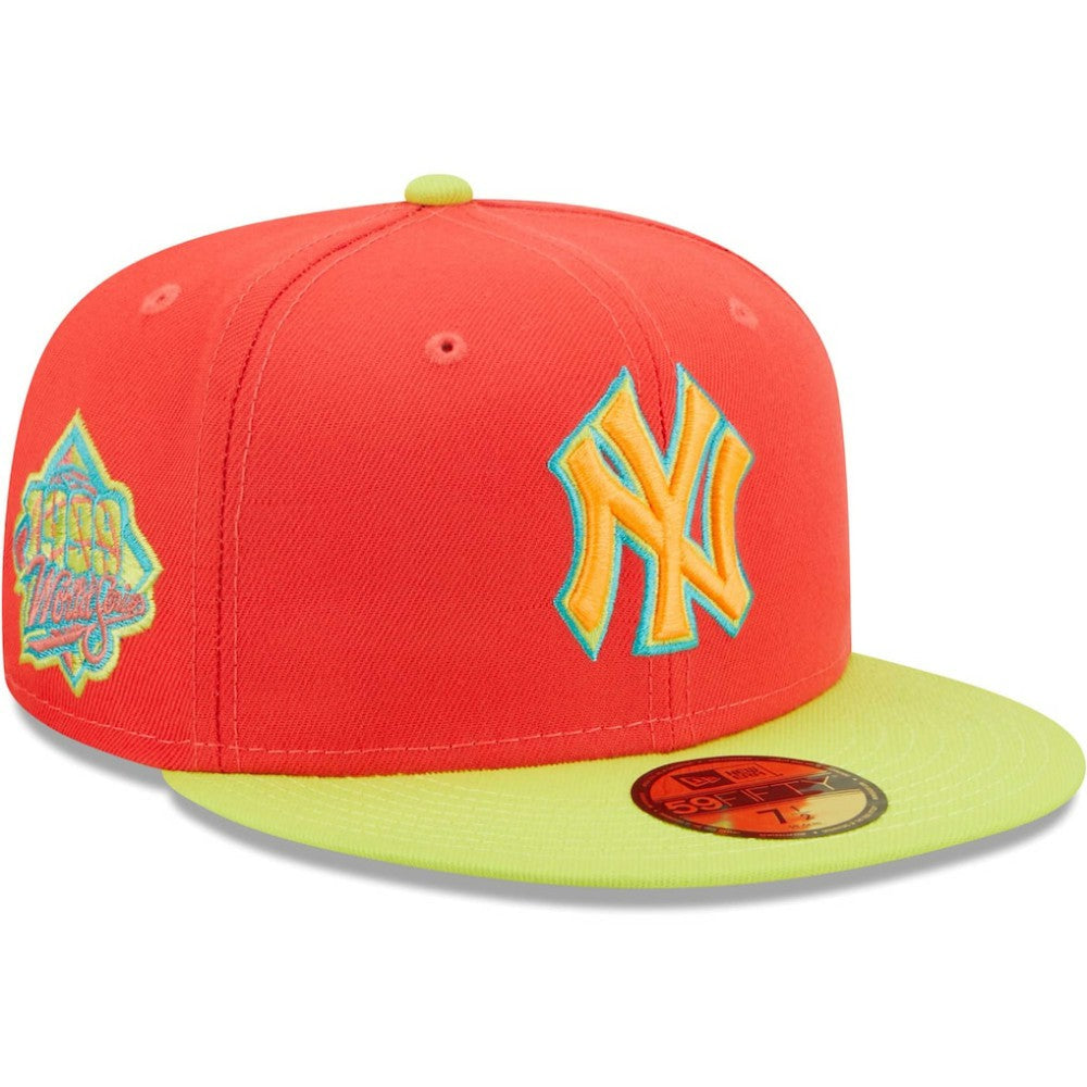 New York Yankees New Era   Lava Highlighter Combo 59FIFTY Fitted Hat - Red/Neon Green Hats