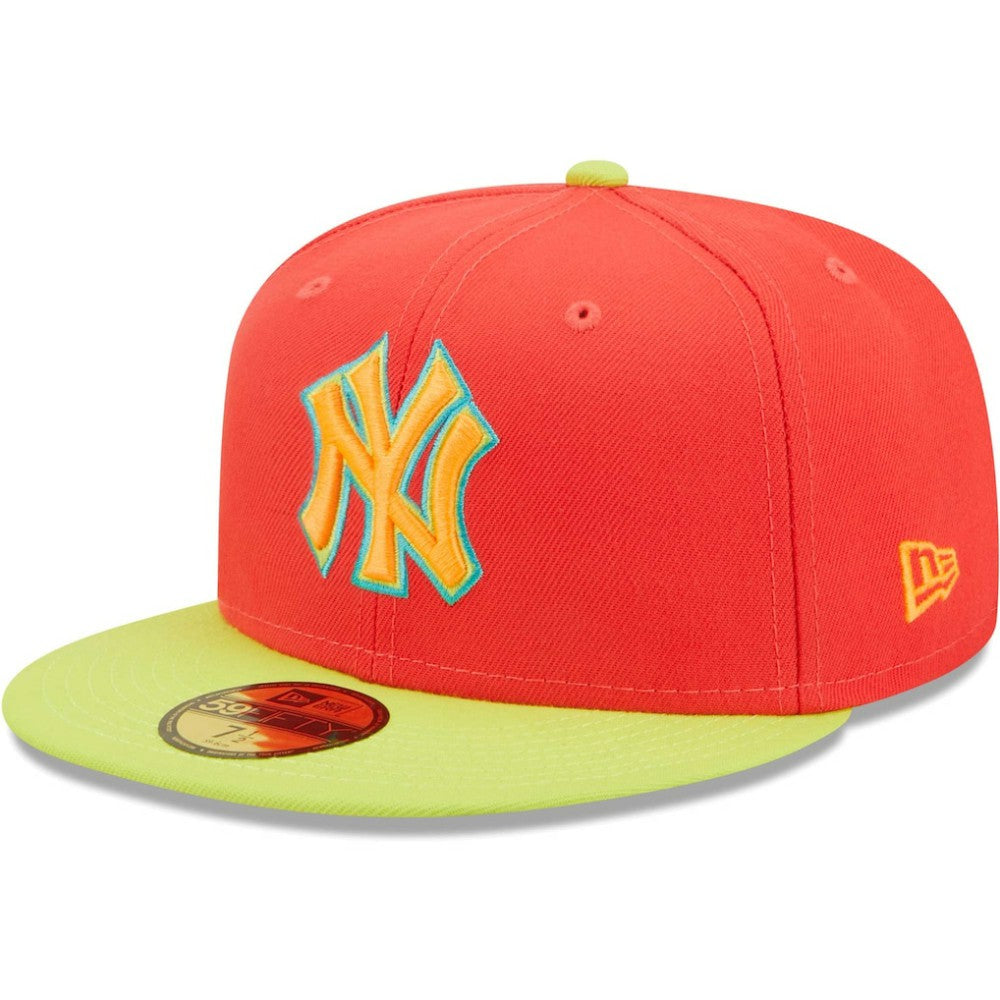 New York Yankees New Era   Lava Highlighter Combo 59FIFTY Fitted Hat - Red/Neon Green Hats
