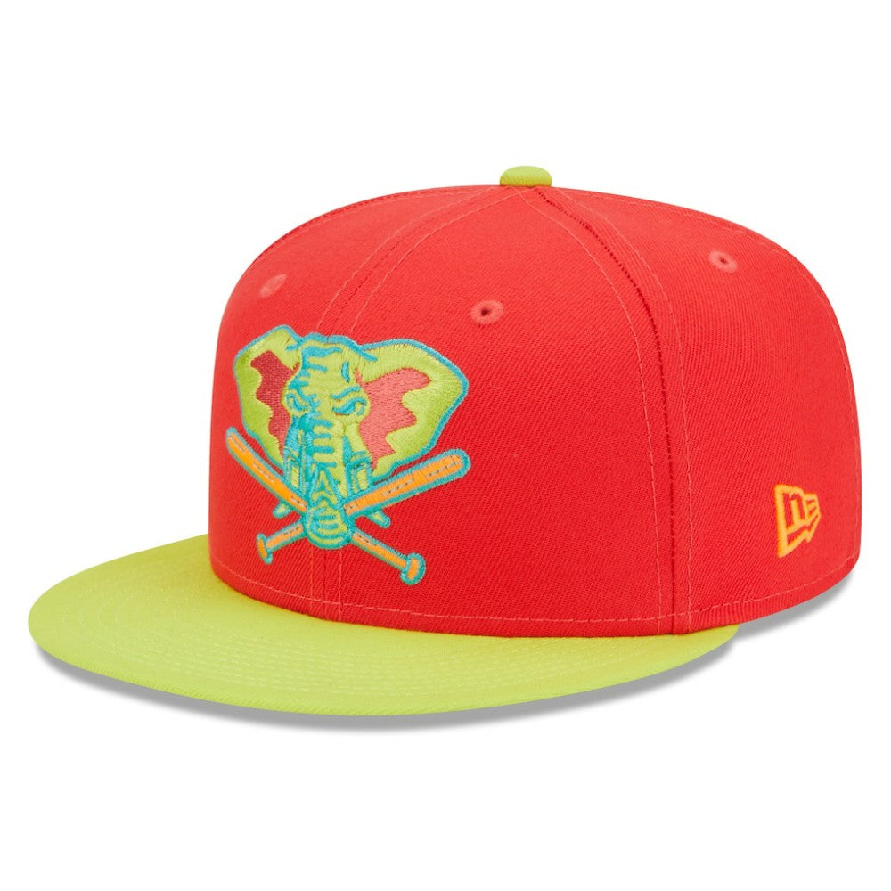 Athletics New Era 40th Anniversary Lava Highlighter Combo 59FIFTY Fitted Hat - Red/Neon Green Hats