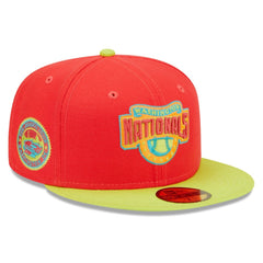 Washington Nationals New Era 2008 Inaugural Season  Lava Highlighter Combo 59FIFTY Fitted Hat - Red/Neon Green Hats