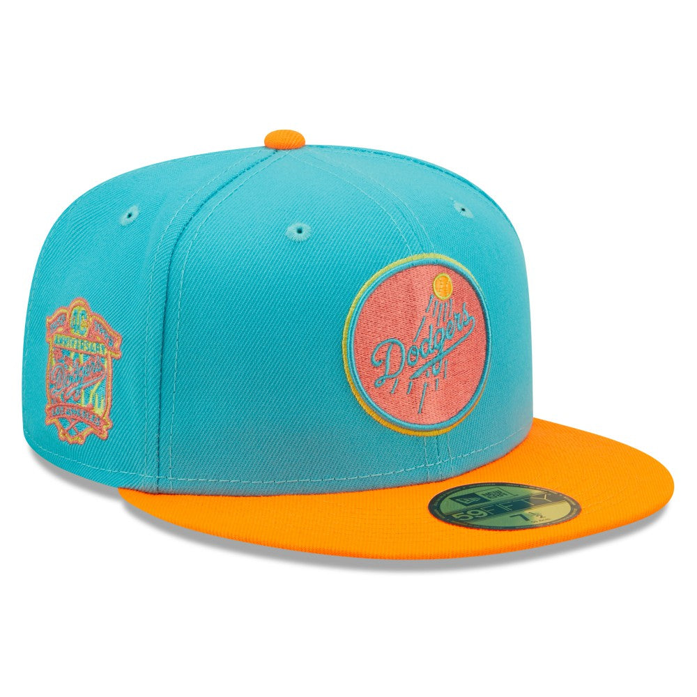 Los Angeles Dodgers New Era Vice Highlighter 59FIFTY Fitted Hat - Blue/Orange Hats