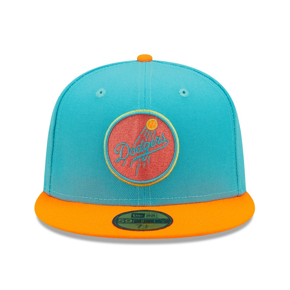 Los Angeles Dodgers New Era Vice Highlighter 59FIFTY Fitted Hat - Blue/Orange Hats