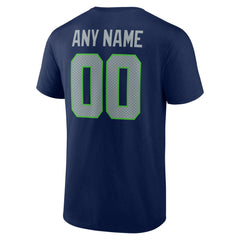 Seattle Seahawks Team Authentic Personalized Name & Number T-Shirt College Navy