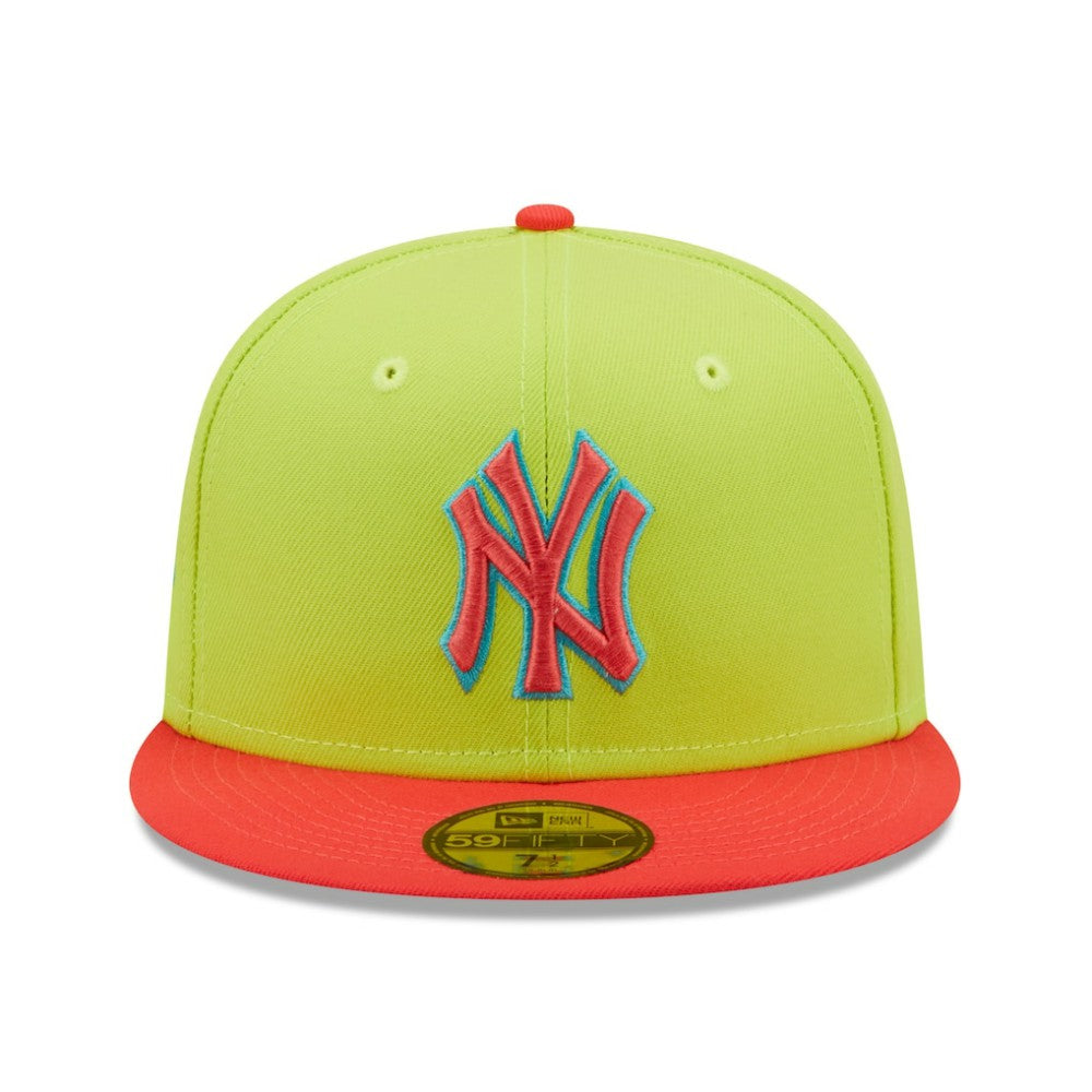 New York Yankees New Era Cyber Highlighter 59FIFTY Fitted Hat - Green/Red Hats