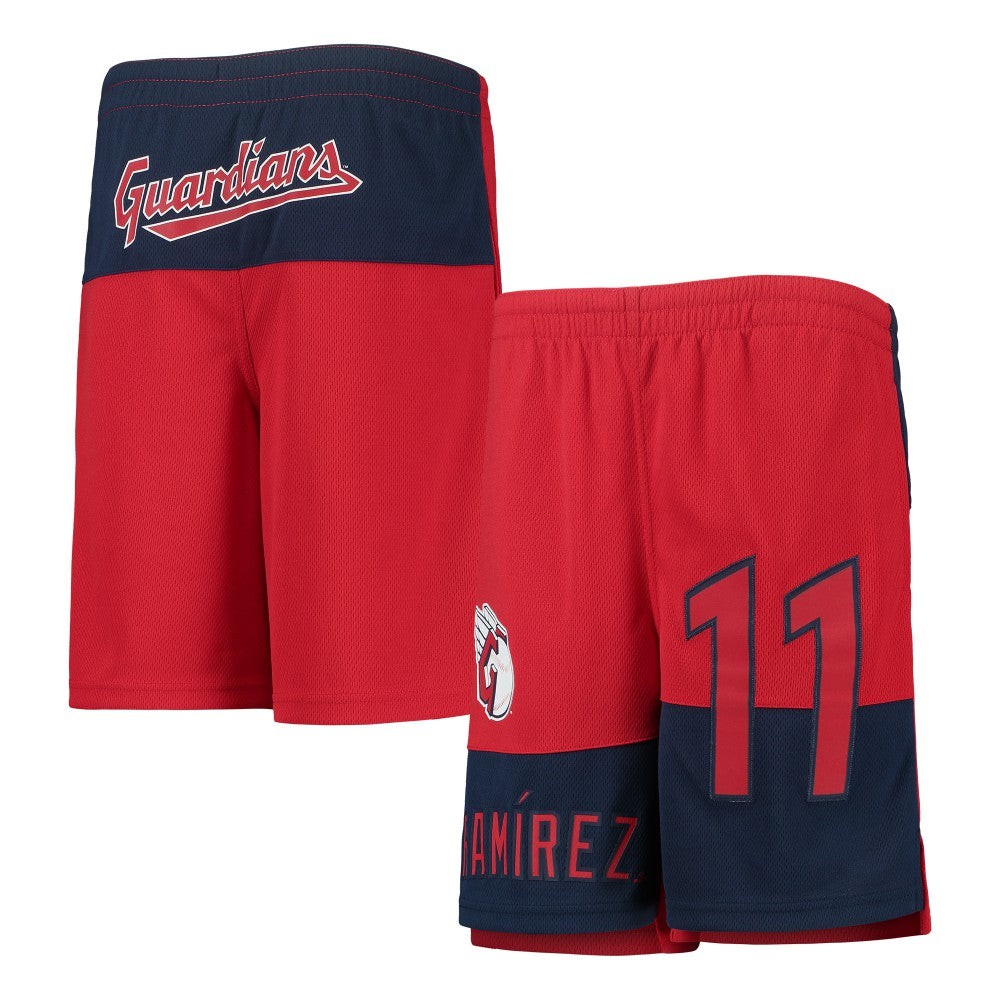 Jose Ramirez Cleveland Guardians Youth Pandemonium Name & Number Shorts - Red Shorts