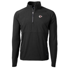 Kansas City Chiefs Cutter & Buck Adapt Eco Knit Hybrid Recycled Quarter-Zip Raglan Jacket Black