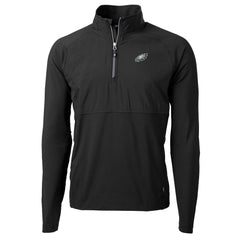 Philadelphia Eagles Cutter & Buck Adapt Eco Knit Hybrid Recycled Quarter-Zip Raglan Jacket Black