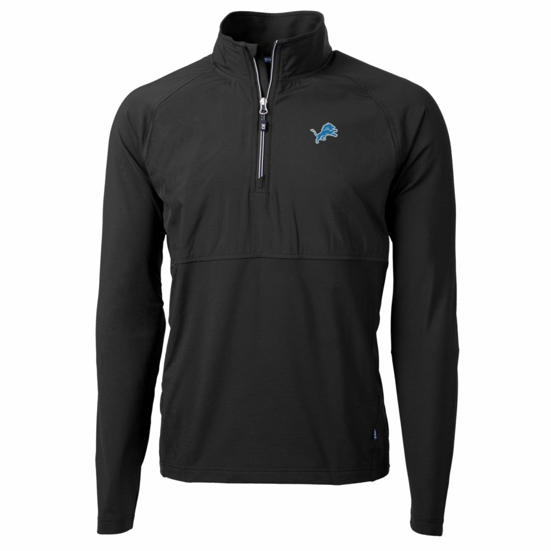 Detroit Lions Cutter & Buck Adapt Eco Knit Hybrid Recycled Quarter-Zip Raglan Jacket Black