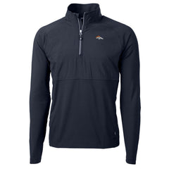 Denver Broncos Cutter & Buck Adapt Eco Knit Hybrid Recycled Quarter-Zip Raglan Jacket Navy