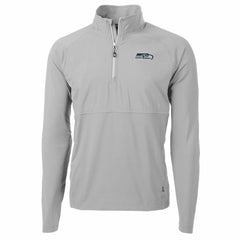 Seattle Seahawks Cutter & Buck Adapt Eco Knit Hybrid Recycled Quarter-Zip Raglan Jacket Gray