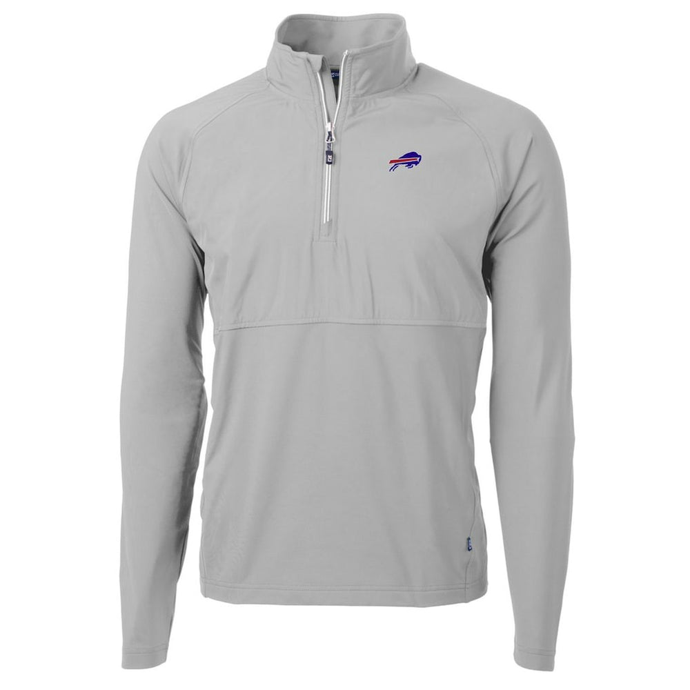 Buffalo Bills Cutter & Buck Adapt Eco Knit Hybrid Recycled Quarter-Zip Raglan Jacket Gray