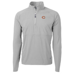 Chicago Bears Cutter & Buck Adapt Eco Knit Hybrid Recycled Quarter-Zip Raglan Jacket Gray