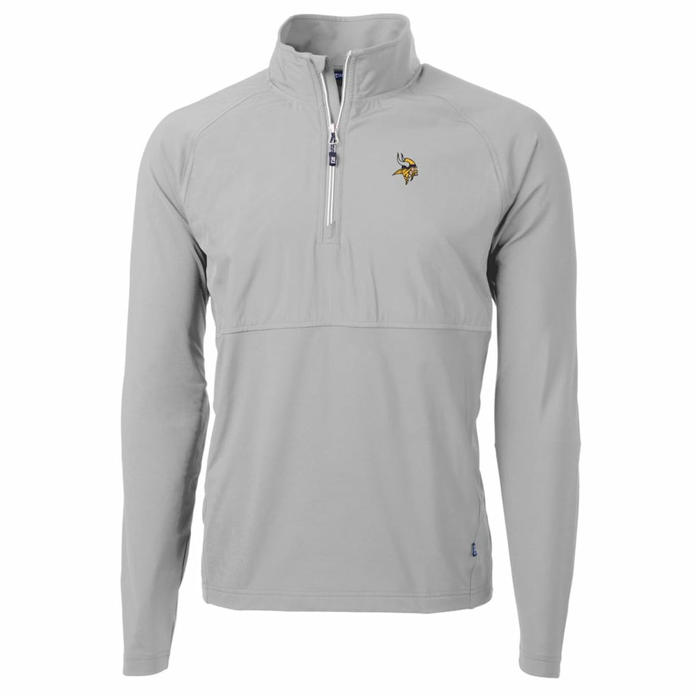 Minnesota Vikings Cutter & Buck Adapt Eco Knit Hybrid Recycled Quarter-Zip Raglan Jacket Gray