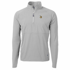 Minnesota Vikings Cutter & Buck Adapt Eco Knit Hybrid Recycled Quarter-Zip Raglan Jacket Gray