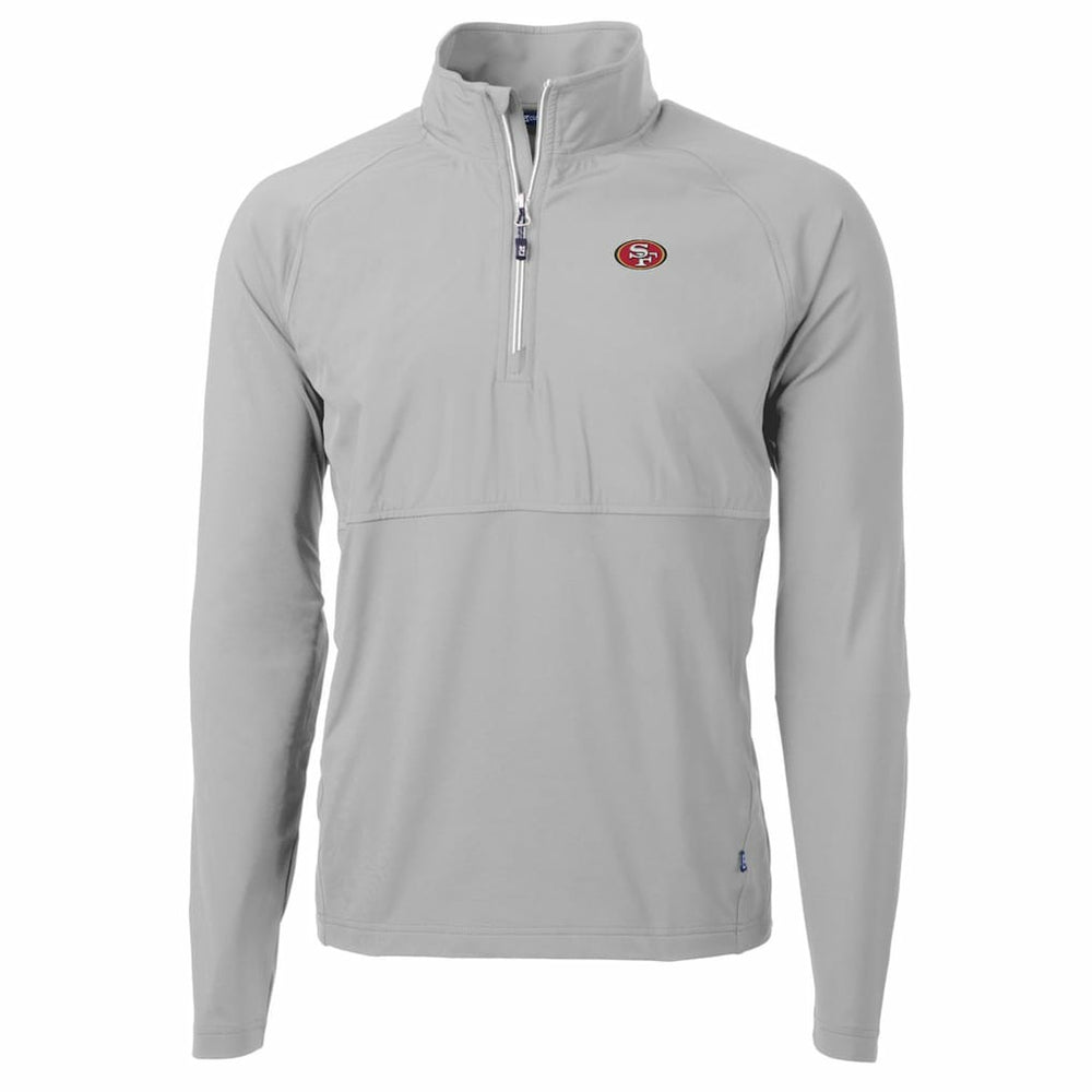 San Francisco 49ers Cutter & Buck Adapt Eco Knit Hybrid Recycled Quarter-Zip Raglan Jacket Gray