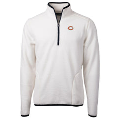 Chicago Bears Cutter & Buck Cascade Eco Sherpa Fleece Quarter-Zip Pullover Jacket White