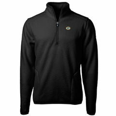Green Bay Packers Cutter & Buck Big & Tall Cascade Eco Sherpa Fleece Quarter-Zip Pullover Jacket Black