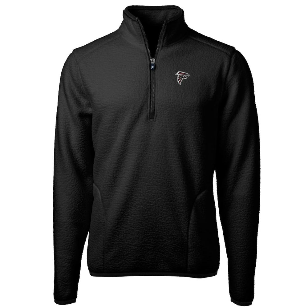 Atlanta Falcons Cutter & Buck Big & Tall Cascade Eco Sherpa Fleece Quarter-Zip Pullover Jacket Black