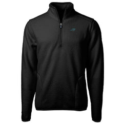 Carolina Panthers Cutter & Buck Big & Tall Cascade Eco Sherpa Fleece Quarter-Zip Pullover Jacket Black