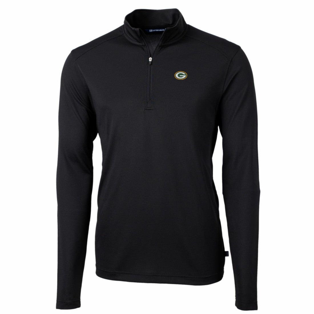 Green Bay Packers Cutter & Buck Big & Tall Virtue Eco Pique Quarter-Zip Pullover Jacket Black