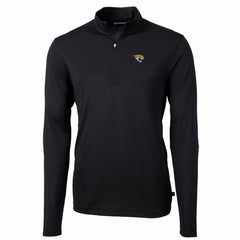 Jacksonville Jaguars Cutter & Buck Big & Tall Virtue Eco Pique Quarter-Zip Pullover Jacket Black