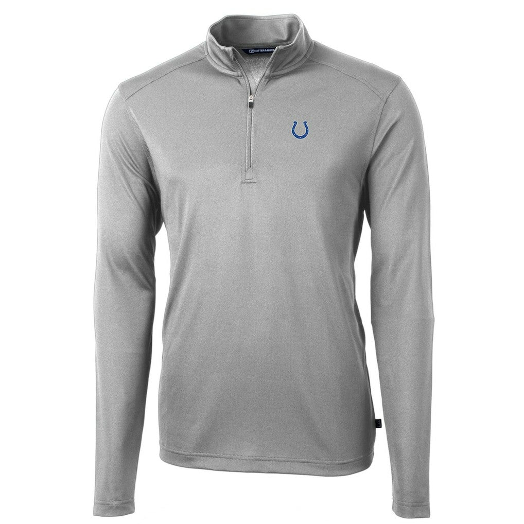 Indianapolis Colts Cutter & Buck Big & Tall Virtue Eco Pique Quarter-Zip Pullover Jacket Gray