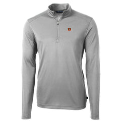 Cincinnati Bengals Cutter & Buck Big & Tall Virtue Eco Pique Quarter-Zip Pullover Jacket Gray