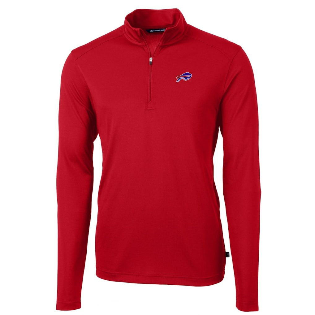 Buffalo Bills Cutter & Buck Big & Tall Virtue Eco Pique Quarter-Zip Pullover Jacket Red