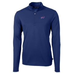 Buffalo Bills Cutter & Buck Big & Tall Virtue Eco Pique Quarter-Zip Pullover Jacket Royal