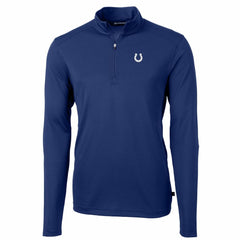 Indianapolis Colts Cutter & Buck Big & Tall Virtue Eco Pique Quarter-Zip Pullover Jacket Royal
