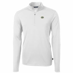 Green Bay Packers Cutter & Buck Big & Tall Virtue Eco Pique Quarter-Zip Pullover Jacket White