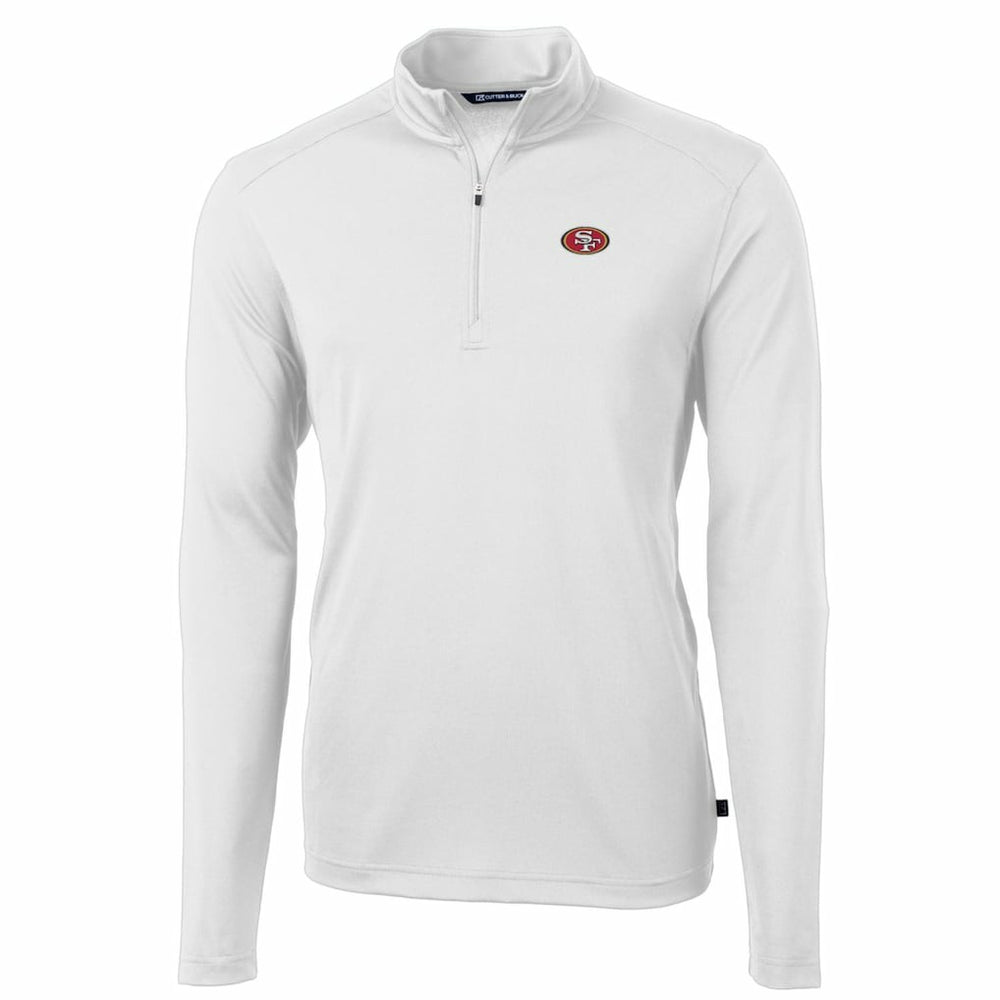 San Francisco 49ers Cutter & Buck Big & Tall Virtue Eco Pique Quarter-Zip Pullover Jacket White