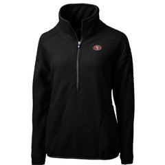 San Francisco 49ers Cutter & Buck Women's Cascade Eco Sherpa Fleece Half-Zip Pullover Jacket Black