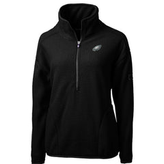 Philadelphia Eagles Cutter & Buck Women's Cascade Eco Sherpa Fleece Half-Zip Pullover Jacket Black
