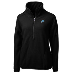 Detroit Lions Cutter & Buck Women's Cascade Eco Sherpa Fleece Half-Zip Pullover Jacket Black
