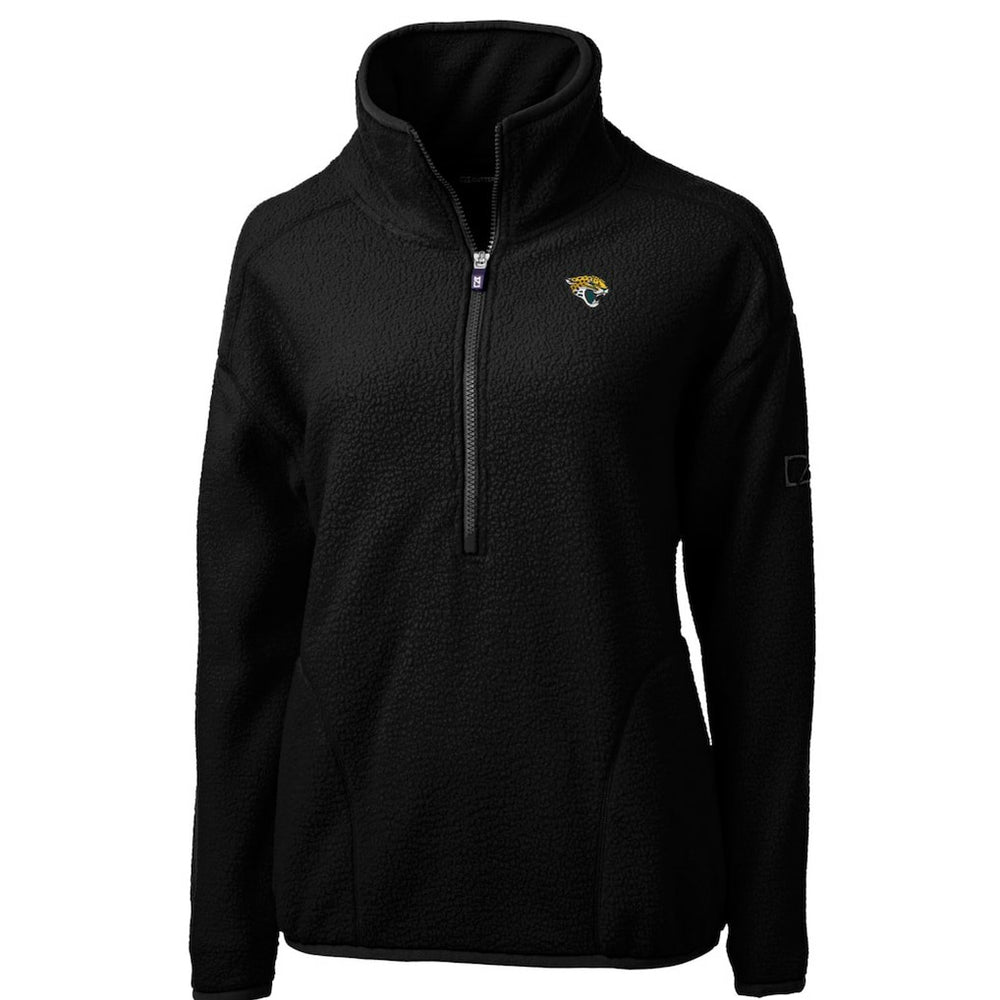 Jacksonville Jaguars Cutter & Buck Women's Cascade Eco Sherpa Fleece Half-Zip Pullover Jacket Black