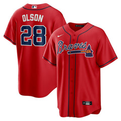 Matt Olson Atlanta Braves Nike Alternate 2 Replica Jersey - Red Jerseys