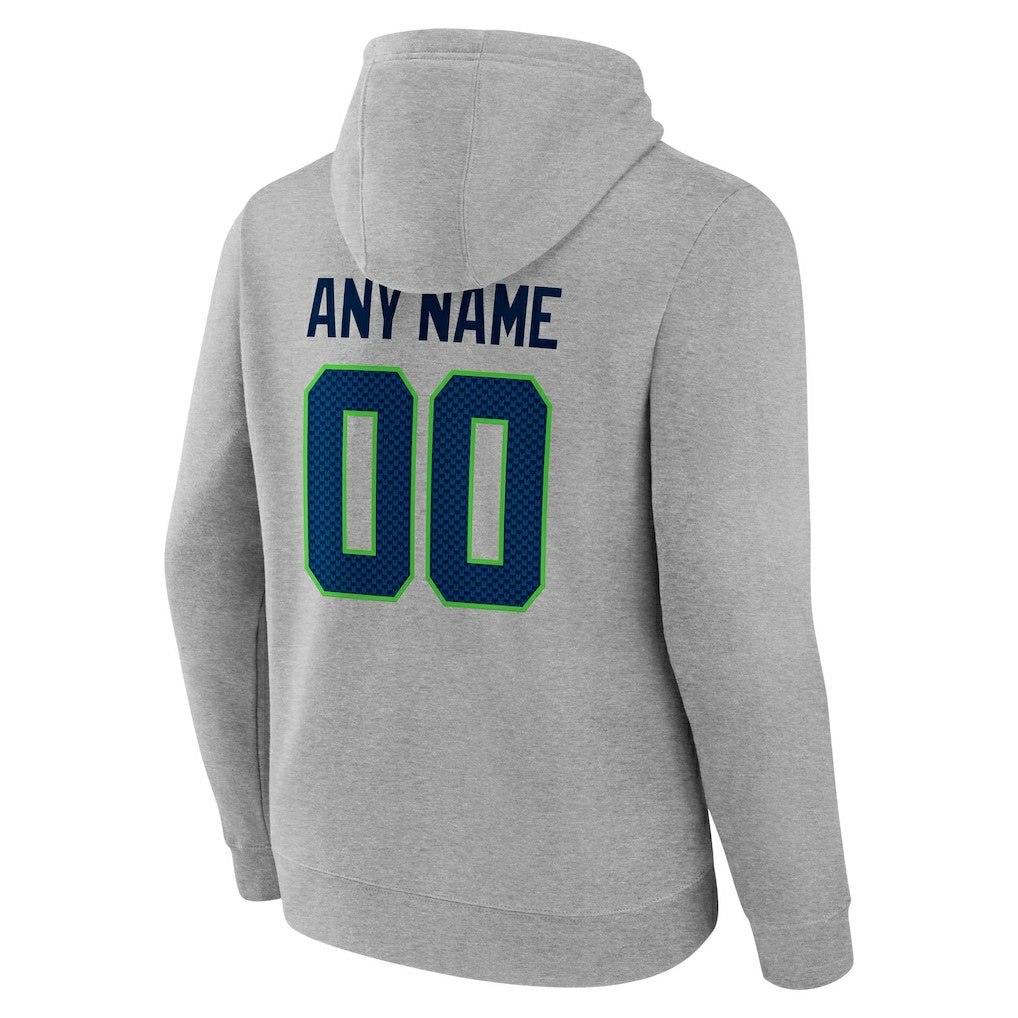 Seattle Seahawks Team Authentic Custom Pullover Hoodie Heathered Gray