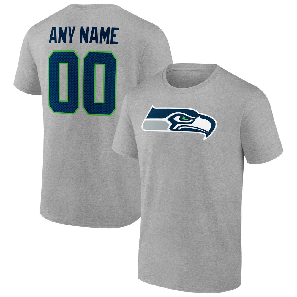 Seattle Seahawks Team Authentic Custom T-Shirt Heathered Gray