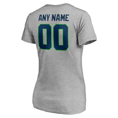 Seattle Seahawks Women's Team Authentic Custom V-Neck T-Shirt Gray